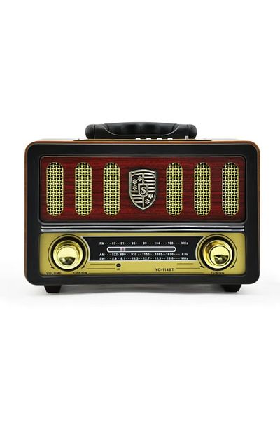 Denx راديو HI-FI قابل لإعادة الشحن مع ريموت تحكم عن بعد، بطارية ذات سعة كبيرة، محمول ، راديو FM بنمط قديم