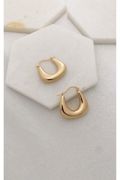 Sacha Accessories Geometric Gold Hoop Earrings