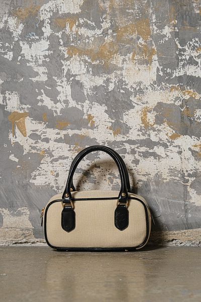 Çantacımstore Women's Straw Look Mini Tote Bag Black