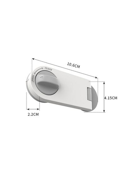 Empria Set of 2 fixed safety locks for cabinet doors and drawers, 10.6x4.15x2.2 cm, Gray