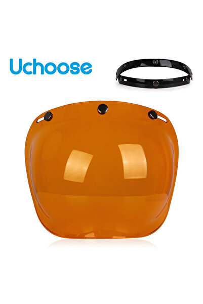 Choice yellow Open Face Helmet Visor Motorcycle Helmets Bubble Visors Flip Up...