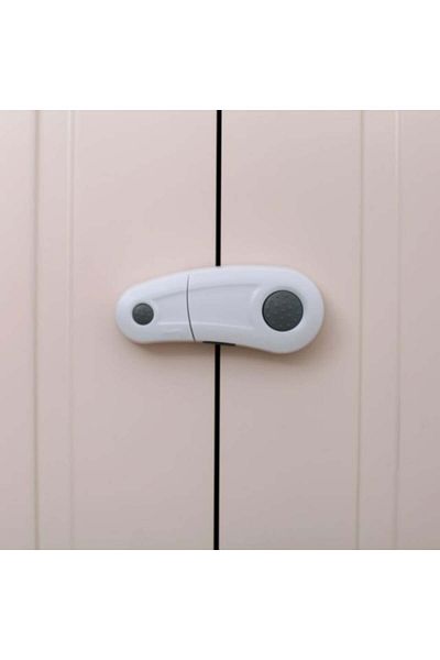 Empria Set of 4 rotating safety locks, for cabinet doors, 9.3 x 3.5 x 1.5 cm
