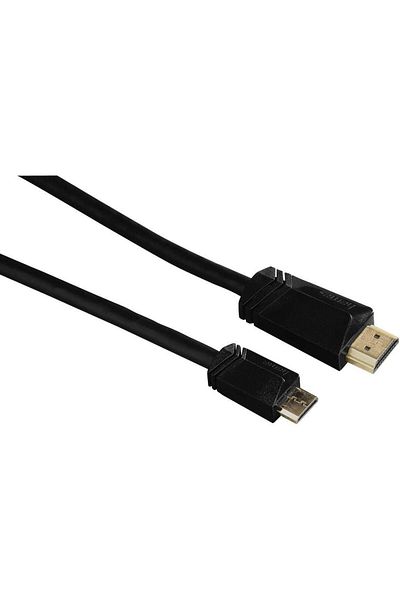 Hama 122223 High-Speed Type A - Mini Type C Plug HDMI Cable with Ethernet, 2.0 m Length, Black