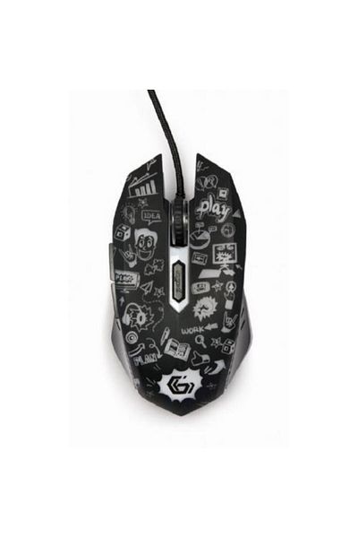 Gembird Mouse Gaming GEMBIRD MUS-6B-GRAFIX-01, USB, 3600 dpi, iluminat RGB (Negru)