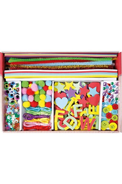 LENA Set creatie bricolaj 400 piese – materiale colorate pentru copii, +5 ani