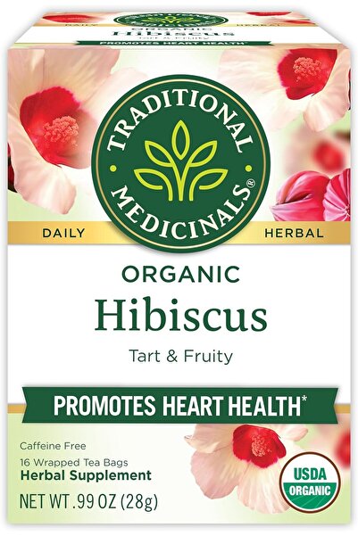 TRADITIONAL MEDICINALS شاي الكركديه العضوي من تراديشيونال ميديسينالز | ١٦ كيس...