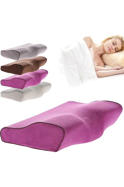 Yelajoy Neck Pillows for Pain Relief Sleeping Side Sleeper,Memory Foam,with Zipper,Washable,Purple
