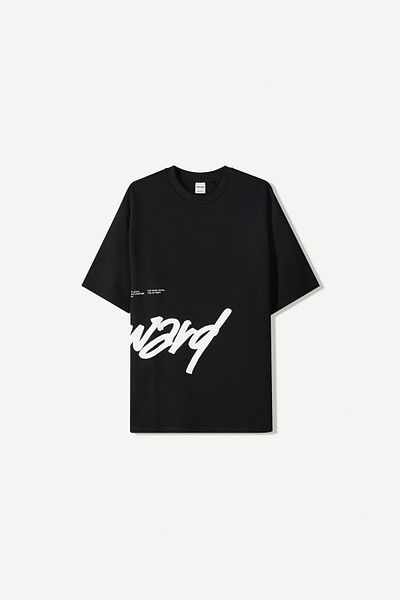 Bershka Printed short sleeve plush T-shirt