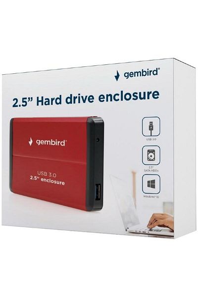 Gembird Rack Gembird EE2-U3S-2 Red, 2.5', USB 3.0