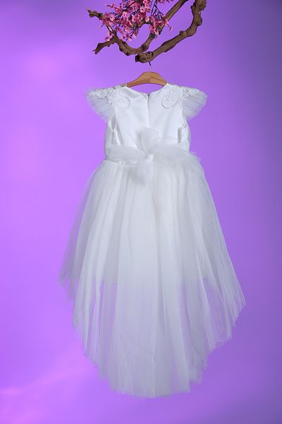 Pina Kids Girl's Evening Dress with Waist and Shoulder Embroidery Detail Aby.2287