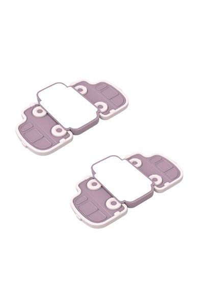Empria Set of 2 sliding door/window safety locks, 11x6.5x0.5 cm, Purple/White