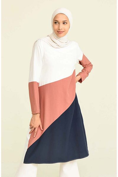 sefamerve Εκρού Viscose Tunic 6447-07 - Τρία Τεμάχια