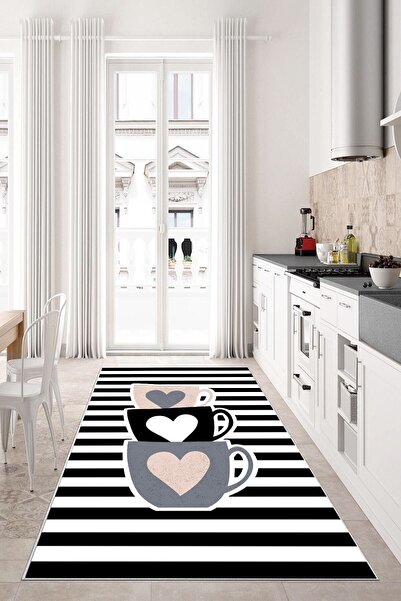 df home Dijital Baskı Yıkanabilir Kaymaz Taban Mutfak Halısı Salon Halısı Kor...