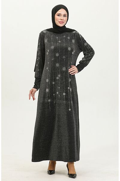 sefamerve Φόρεμα Black Stone Glitter - 0408-01