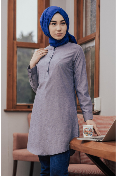 sefamerve Hakim Yaka Tunik 6474-06 Lacivert