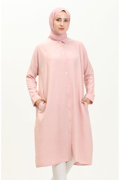 sefamerve Χρώμα πούδρας Raglan Sleeve Tunic - 6433-19
