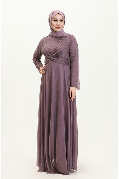 sefamerve Βραδινό φόρεμα Dark Lilac Glitter - 5397-20