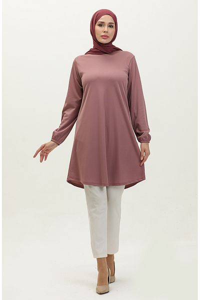 sefamerve Dusty Rose Tunic - Μύτη μπράτσου με λάστιχο, Μοντέλο 8663-04