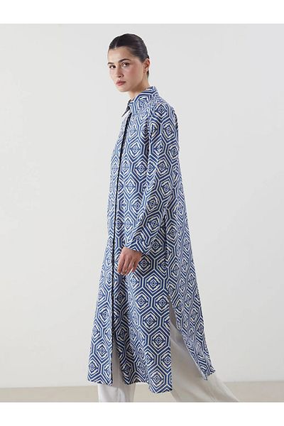 LC Waikiki Cămașă pentru femei LCW Modest Blue cu model