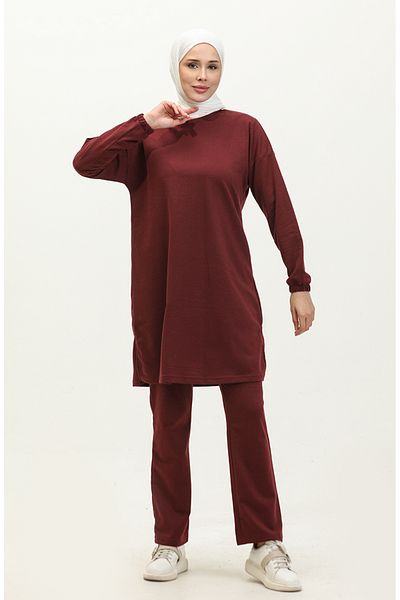 sefamerve Claret Red αθλητική φόρμα - με σκίσιμο, 03060-03