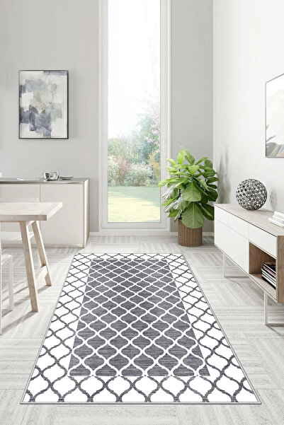 UZZA Kesme Halı Desenli Dijital Baskı Yıkanabilir Kaymaz Taban İnce Salon Mut...