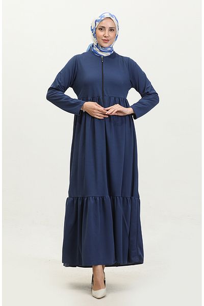 sefamerve Indigo Ferace - Gathered and Zipper 0695-10