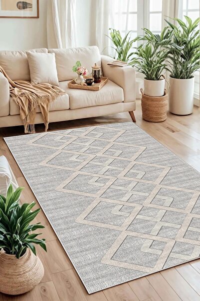 Evimle Makinede yıkanabilir kaymaz taban leke tutmaz mutfak halısı salon halı...