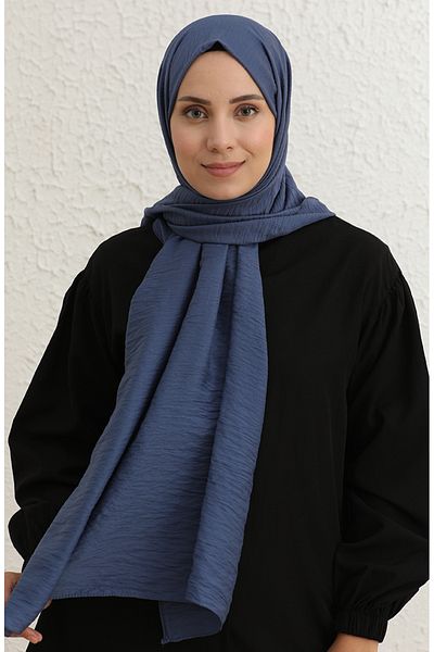 sefamerve Şal drept albastru denim - Model 1090-10