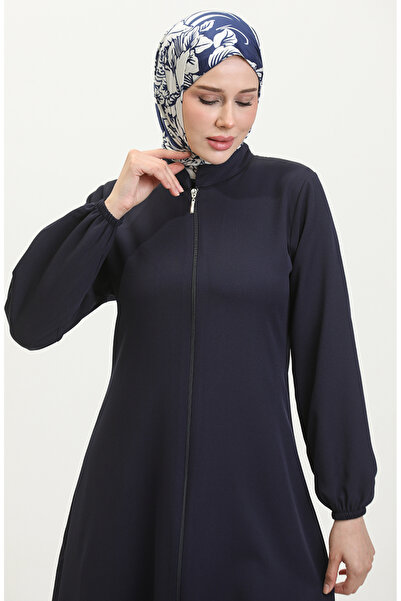 sefamerve Navy Blue Flat Ferace - Μύτη βραχίονα με λάστιχο και φερμουάρ 1013-03