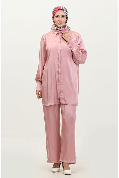 sefamerve Set tunică și pantaloni Dusty Rose - 11301-01