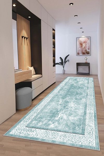df home Digital Printed Cutting Runner - Washable Non-Slip Base, Entrance Carpet 3545