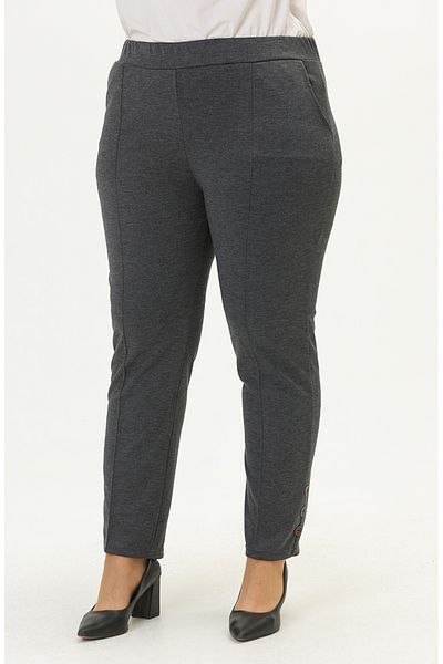 sefamerve Light Navy Blue Plus Size Trousers - 1035-03