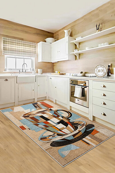 df home Kesme mutfak halısı Desenli Dijital Baskı Yıkanabilir Kaymaz Taban İnce Salon Çocuk Halısı