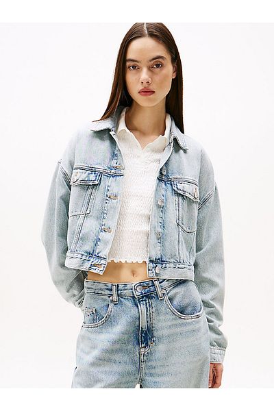 Tommy Hilfiger Bunda OVSZ Crop Trucker - Bi6012
