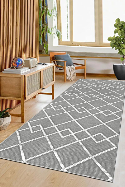 df home Salon Halısı Geometrik İskandinav Toz Tutmaz Dijital Baskı Yıkanabili...