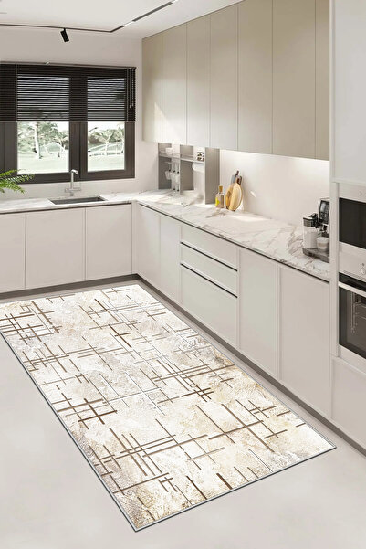 df home Kesme mutfak halısı Desenli Dijital Baskı Yıkanabilir Kaymaz Taban  İ...