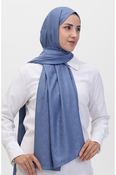 sefamerve Σάλι Madame Mary Damla Jacquard 19085-06 Indigo