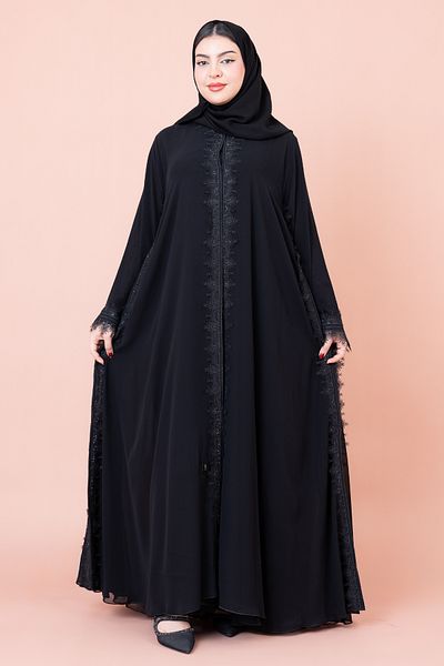 IKKXA Lace Details Elegant Abaya