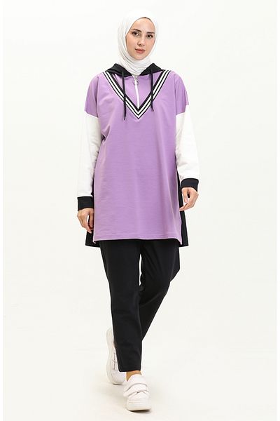 sefamerve Σετ αθλητικής φόρμας Lilac Rib - 70077-01