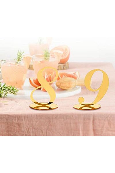Generic أرقام طاولات الزفاف المصنوعة من الأكريليك مع حامل ذهبي، من 1 إلى 40، لافتات استقبال أنيقة
