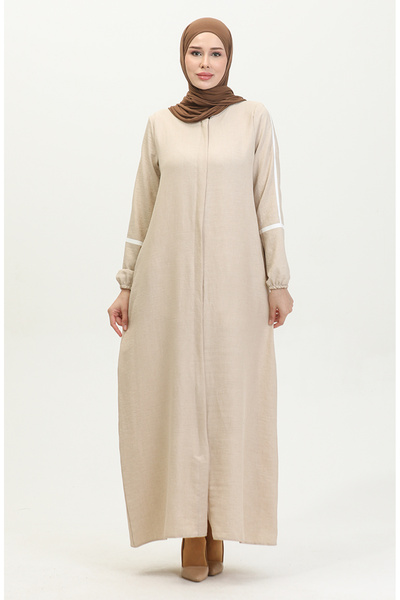 sefamerve Beige Ferace - Print Detailed, Model 24018-03