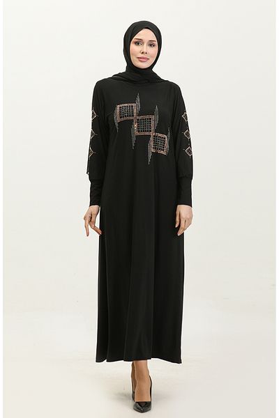 sefamerve Φόρεμα Sandy Stoned Black Dilruba - 0349-03