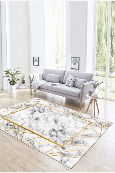 Hülya Home Dijital Baskı Yıkanabilir Kaymaz Taban İnce Salon Mutfak Çocuk Hal...