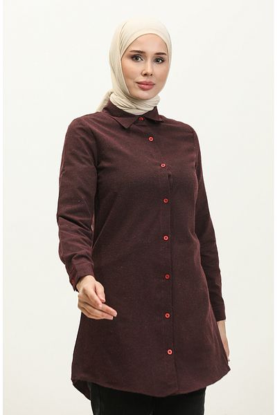 sefamerve Claret Red Tunic 5105-03 - Με κουμπιά
