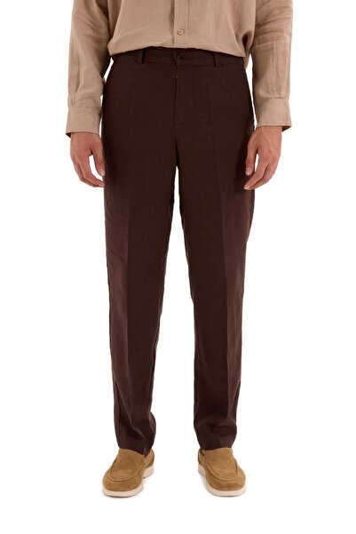 MORREZ %100 Keten Düz Kesim Pantolon