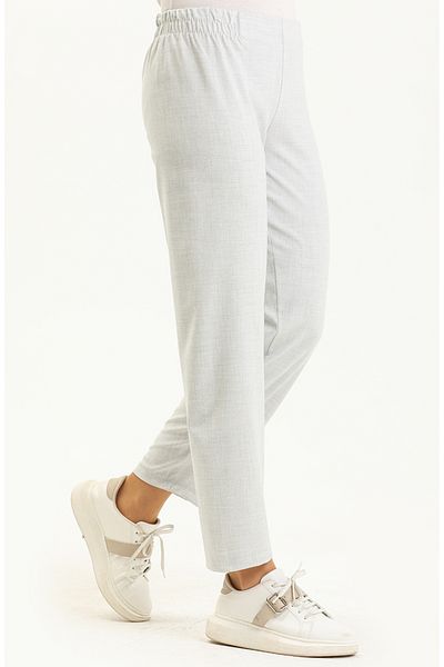 sefamerve Pantaloni gri deschis cu talie elastică - 2034-30