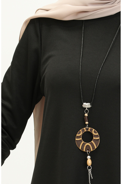 sefamerve Kolyeli Tunik 2323-01 Siyah