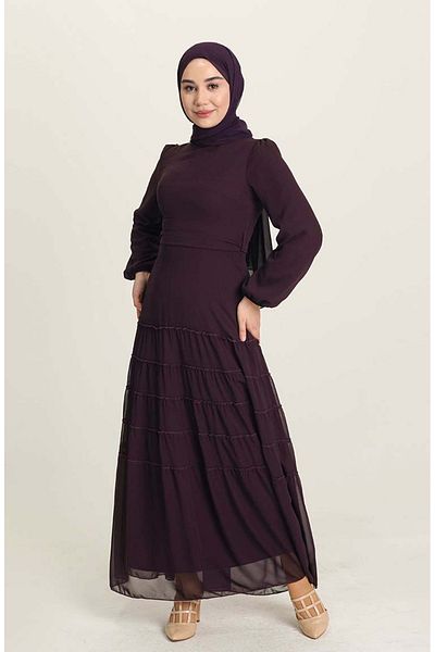 sefamerve Rochie de seara plum smocked 5712-12