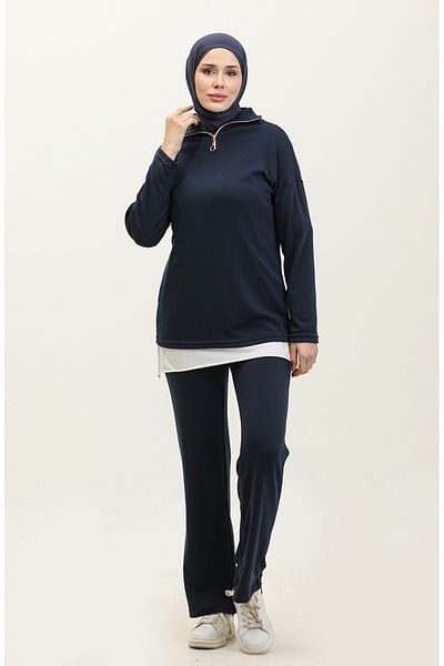 sefamerve Σετ φόρμας με φερμουάρ 2146-08 Μοντέλο Dark Navy Blue