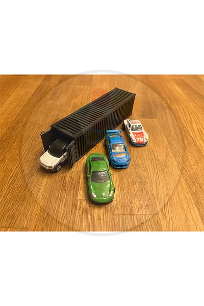 Bi'şeyler Sepeti 1:64 Double Container Diorama Garage Parking Diecast Double 2 Vehicle Container - Car Not Included.